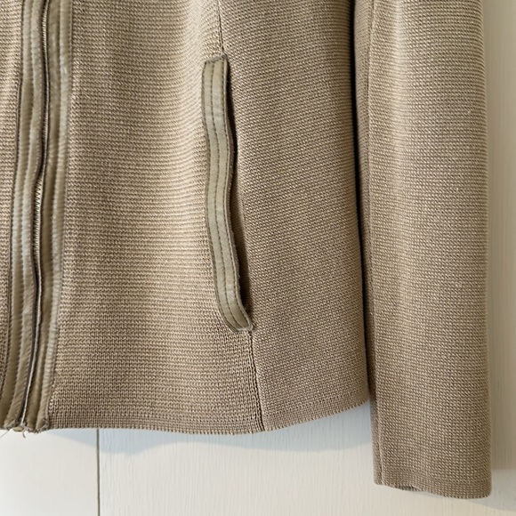 Sigrid Olsen Silk Jacket with Leather Lining - Picture 3 of 6